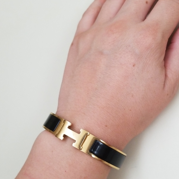 Authentic Enamel "H" Clic Clac Hermes Bracelet - Picture 6 of 8